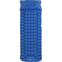 Merkloos Omgoods - Materassino gonfiabile singolo ultraleggero, con pompa per il gonfiaggio e cuscino, ideale per l'uso all'aperto