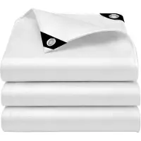 Sonstiges Telo coprioggetto bianco con occhielli, impermeabile, stabilizzato contro i raggi UV, dimensioni 1,5 x 2 metri