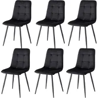 StarTech.com Sedie da pranzo - Set da 6 - Seduta imbottita in velluto - Struttura in metallo - Schienale ergonomico - Senza braccioli - Assemblaggio richiesto - Colore: nero