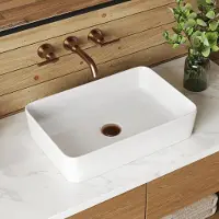 StarTech.com Lavabo – Lavabo da appoggio – Rettangolare – Vetroceramica – 50,5 x 34 cm – 9 litri – Senza foro per rubinetto – Angoli arrotondati