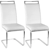 StarTech.com Set di 2 sedie da pranzo - Sedia a schienale alto e senza braccioli - Rivestita in ecopelle, design moderno - Struttura in metallo - Adatta per sala da pranzo/cucina - Colore: bianco