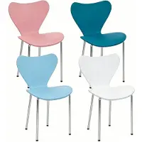 StarTech.com Sedie da pranzo - Set di 4 - Sedie per cucina - Impilabili - Struttura in metallo - Senza braccioli - Design moderno e minimalista - 45,5 x 40 x 82,5 cm - Rosa/Blu