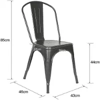 StarTech.com Sedie in metallo - Set di 4 sedie impilabili per sala da pranzo - Con schienale - Adatte per cucina, giardino, bar, caffè, ristorante - Grigio scuro