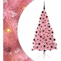 Syfax Albero di Natale artificiale con luci integrate Rosa 210 cm PVC