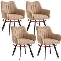 StarTech.com Sedie da pranzo - Set da 4 - Imbottite - Struttura in metallo - Stile moderno - Per la sala da pranzo - Colore kaki