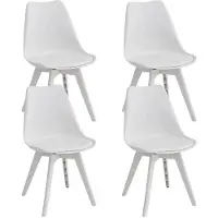 StarTech.com Sedie da pranzo - Sedie in plastica - Set da 4 - Design moderno minimalista - Senza imbottitura - Da montare - Bianco