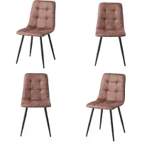 StarTech.com Sedie da pranzo - Sedie da pranzo moderne in velluto - 4 pezzi - Beige chiaro - Imbottite - Gambe in metallo - Adatte per cucina e sala da pranzo