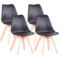 StarTech.com Set di 4 sedie da pranzo - Sedie per la sala da pranzo - Colore: nero - Sedili imbottiti - Struttura in plastica - Non girevoli - Assemblaggio richiesto