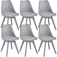 StarTech.com Sedie da pranzo - Sedie in plastica moderna - Set da 6 - Design minimalista - Con schienale - Da montare autonomamente - Grigie