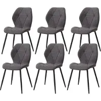 StarTech.com Sedie da pranzo, set da 6 - Sedie moderne e minimaliste - Struttura in metallo - Senza braccioli - Non girevoli - Da montare autonomamente - Grigio scuro