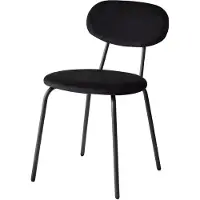 StarTech.com Set di 4 sedie in stile scandinavo - Sedia da sala da pranzo - Rivestimento in velluto - Imbottita - Gambe in metallo - Senza braccioli - Impilabile - Nero
