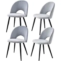 StarTech.com Set di 4 sedie da pranzo - Stile nordico - Imbottitura confortevole - Design cavo - Gambe in metallo - Assemblaggio richiesto - Grigio