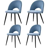StarTech.com Set di 4 sedie da pranzo - Sedia da pranzo in stile nordico - Imbottitura confortevole - Design traforato - Gambe in metallo - Da montare autonomamente - Colore blu