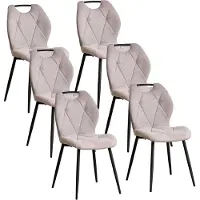 StarTech.com Sedie da pranzo - Set da 6 - Imbottitura confortevole - Rivestimento in tessuto - Gambe in metallo - Senza braccioli - Verde oliva