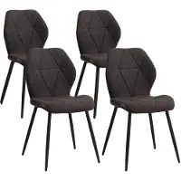StarTech.com Sedie da pranzo - Set da 4 - Stile moderno - Design minimalista - Struttura in metallo - Da montare - Colore: nero