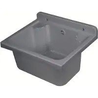 Merkloos Omgoods - Lavabo da parete in polipropilene con kit di scarico e fissaggio - 42 x 34 x 21 cm