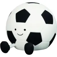 FH Lighting Torcia a LED ricaricabile "Kalle" a forma di pallone da calcio, bianco e nero,