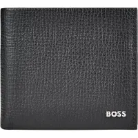 BOSS Derwil Portafoglio Protezione RFID Vera Pelle 11 cm nero