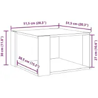 vidaXL Tavolino in cemento grigio 51,5x51,5x30 cm materiale a base di legno