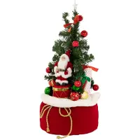 ECD-Germany : Mini albero di Natale artificiale con illuminazione, decorazione natalizia per interni, albero di Natale LED con catena luminosa, alimentato a batteria, diametro 34 cm, altezza 60 cm