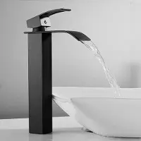 Merkloos Miscelatore per lavabo nero, 185 mm, per bagno