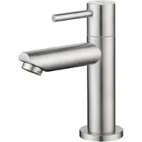 Merkloos Rubinetto per acqua fredda, diametro 93,5 mm, cromato, con tubo flessibile, per servizi igienici per ospiti