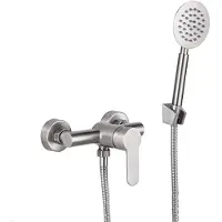 Merkloos Set di rubinetteria per doccia, composto da soffione a pioggia e doccetta manuale, tubo flessibile da 59 inch, realizzato in acciaio inossidabile 304, ideale per il bagno