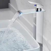 Merkloos Miscelatore monocomando a cascata per bagno, in acciaio inossidabile, cromato, con sistema di risparmio idrico, altezza 60 cm