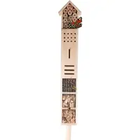 Merkloos Albergo per insetti, 160 cm, ideale per il giardino, realizzato in legno naturale, adatto ad api e farfalle