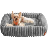 Songmics Cuccia ortopedica per cani, lavabile, morbida, grigia, 71x55 cm