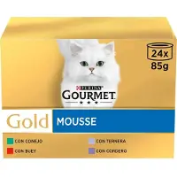 Purina Scatola Snack Per Gatti Gourmet Mousse Di Manzo Oro 85g 24 Unità