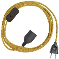 Creative Cables Set Di Cavi Snakebis Twisted E27 Con Portalampada. Cavo Intrecciato In Tessuto E Spina A 2 Poli 3 M