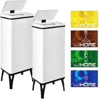 Wellhome Bidoni Della Spazzatura Intelligenti 60l 2 Unità