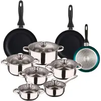 Wellhome Set Di Pentole E Padelle Pk8180 15 Pezzi