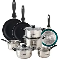 Wellhome Set Di Pentole E Padelle Pk8174 11 Pezzi