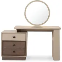 AEA Comò beige con specchio, tavolino in legno per la camera da letto, mobili di design