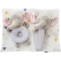 Creaciones Llopis Set Regalo + Mussola + Squeaker + Sonaglio Elefante 90x65 Cm 20 Cm