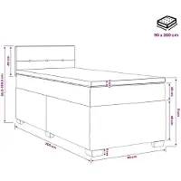 vidaXL Letto a molle con materasso blu scuro 90 x 200 cm in velluto