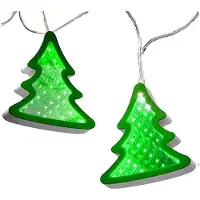 Luca Lighting Catena luminosa LED , forma di abete, 260 LED, luce bianco caldo, alimentazione USB, 280 cm, colore verde