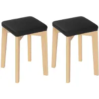 StarTech.com Sgabelli da cucina e da sala da pranzo - Sedia da ristorante - Set da 2 - Impilabili - In legno massello - Seduta imbottita in poliuretano - Da montare - Colore: nero