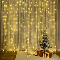 Salcar 6 x 3m 600 LED tenda luminosa luci da interno 8 modalità di luce e funzione di memoria LED festa matrimonio decorazione natalizia