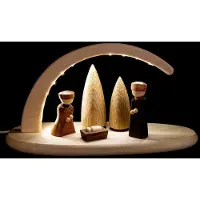 Seiffener Volkskunst eG Arco di candele Maria e Giuseppe con illuminazione a LED LxAxP 24x13x10cm NUOVO