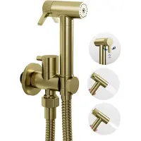 Merkloos Doccia per bidet, con due modalità di getto, completa di supporto e tubo, in ottone, per l'uso in bagno