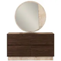 AEA Comò da parrucchiere in legno con specchio, mobile moderno per la camera da letto