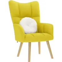 Prolenta Maison Exclusive - Poltrona relax, rivestita in tessuto giallo chiaro