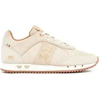 Emporio Armani unisex. 7X000648_AF17465 Sneakers in pelle beige per il decimo anniversario (41 1/3), Basso, Stringhe, Casual