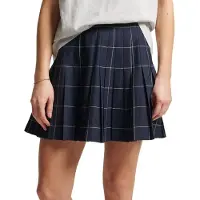 Superdry per donna. W7210205A Gonna Vintage Plissettata a quadri blu navy (XL), Nero, Casual, Poliestere