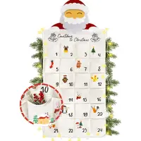 Merkloos Calendario dell'Avvento da riempire - Arazzo da parete - 24 scomparti - Con catena luminosa