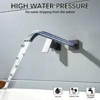 Merkloos Miscelatore monocomando da parete per bagno, con bocchetta di erogazione di 30 cm, finitura nera opaca, ideale per bagni