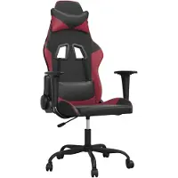 vidaXL Sedia da gioco in ecopelle nera e rosso vino